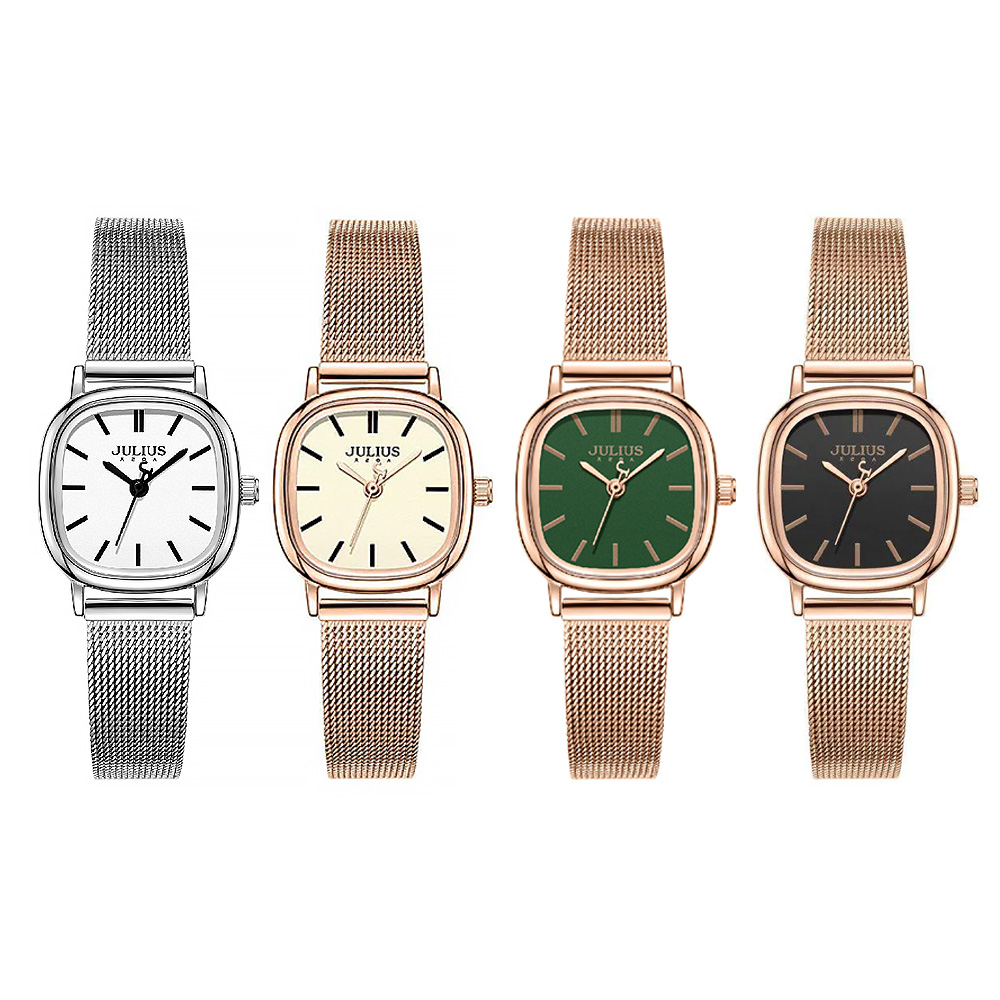 Julius นาฬิกาข้อมือผู้หญิง สายสแตนเลส รุ่น JA-1360,JA-1360A,JA-1360B,JA-1360C,JA-1360D