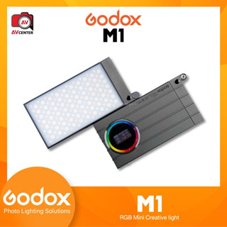 Godox M1 RGB LED Mini Portable Round LED Mini Creative Light ไฟต่อเนื่องแบบพกพา [รับประกัน 6 เดือน]