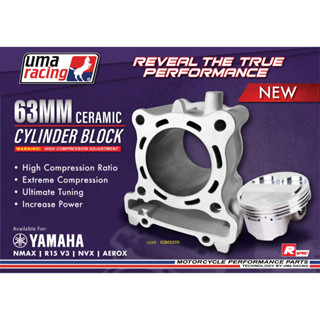 RACINGBOY OFFICIAL ชุดเสื้อสูบ NMAX/R15 v.3 63MM Ceramic (UMA Racing)