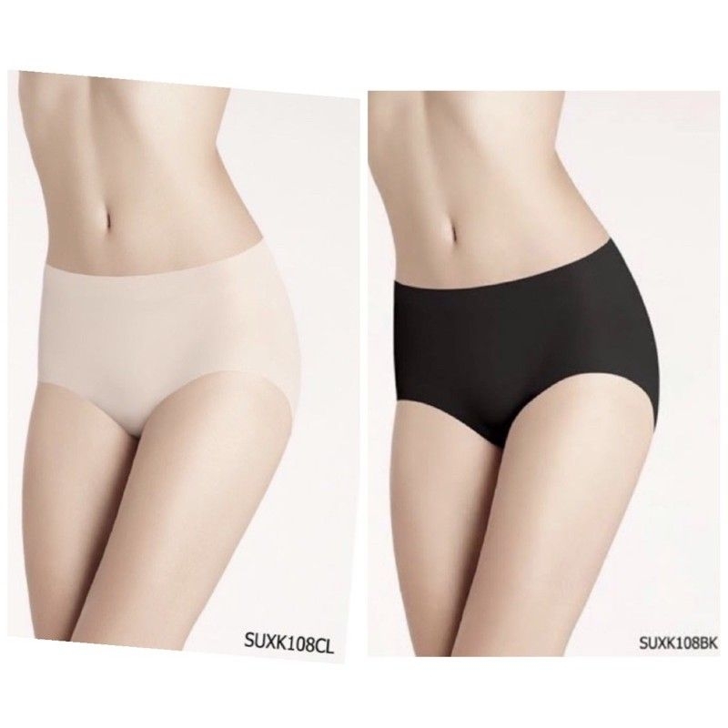 Sabina กางเกงชั้นใน Panty Seamless รุ่น Soft Collection รหัส SUXK108 สีเนื้ออ่อน และดำ