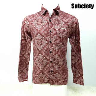 เสื้อเชิ้ต Subciety อก 38 ลายลูกน้ำ (Paisley) ลายละเอียด ดีเทลสวย