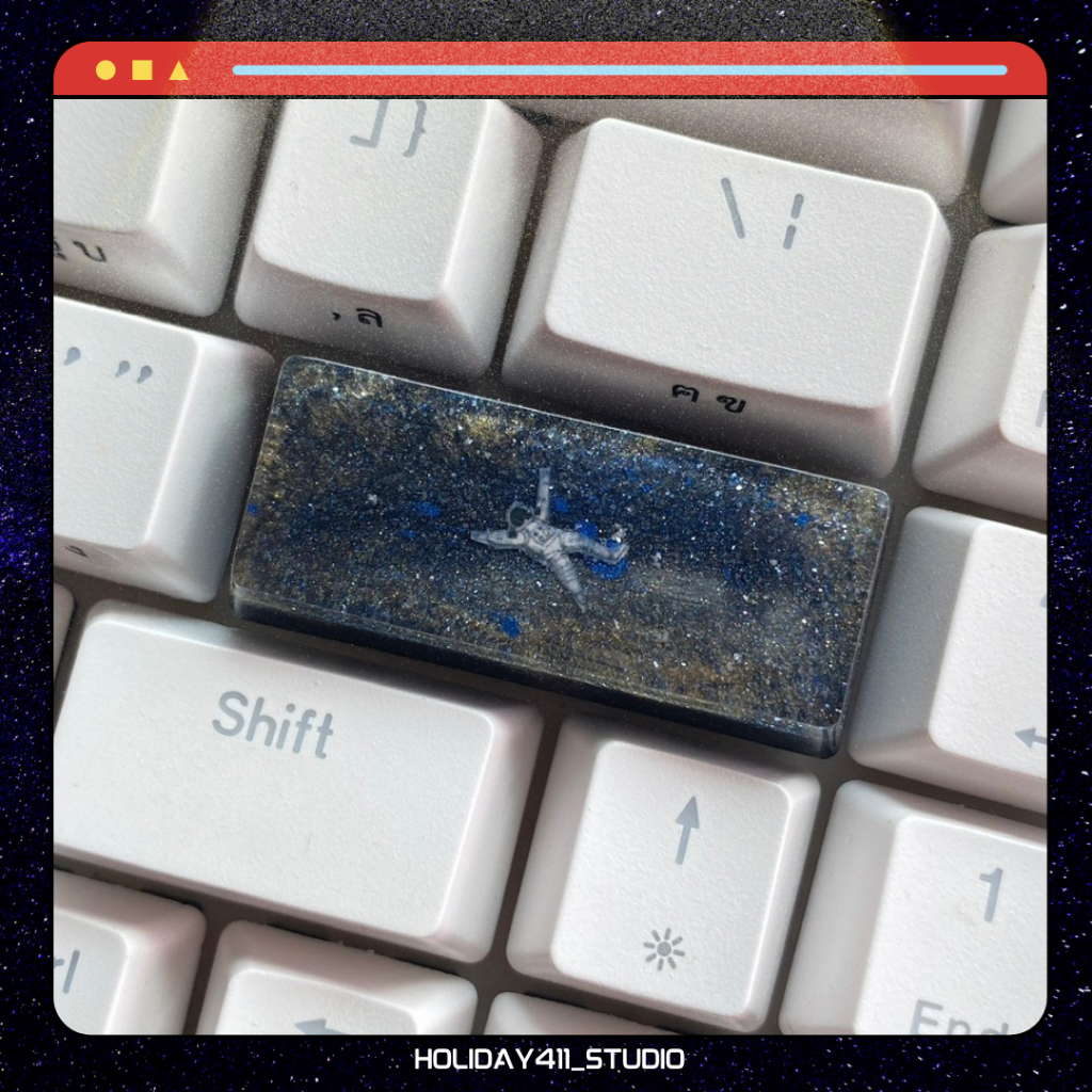 🪐 Galaxy Space Keycap 🪐 คีย์แคปกาแล็คซี่ นักบินอวกาศ คีย์แคปตกแต่งคีย์บอร์ด