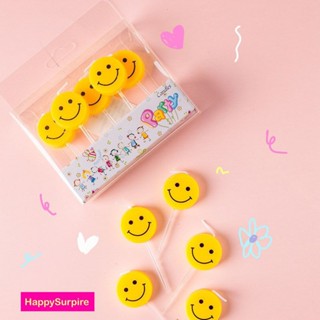 😀พร้อมส่ง😀 เทียนสไมล์ลี่ Smiley เทียนหน้ายิ้ม เทียนน่ารัก เทียนเกาหลี เทียนปักเค้ก (HSC002)