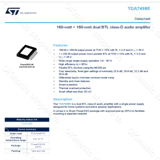 IC ชิปขยายเสียง แอมป์จิ๋ว ชิ้นส่วนอะไหล่ tpa3116 tda7498e tpa3255 tpa3221
