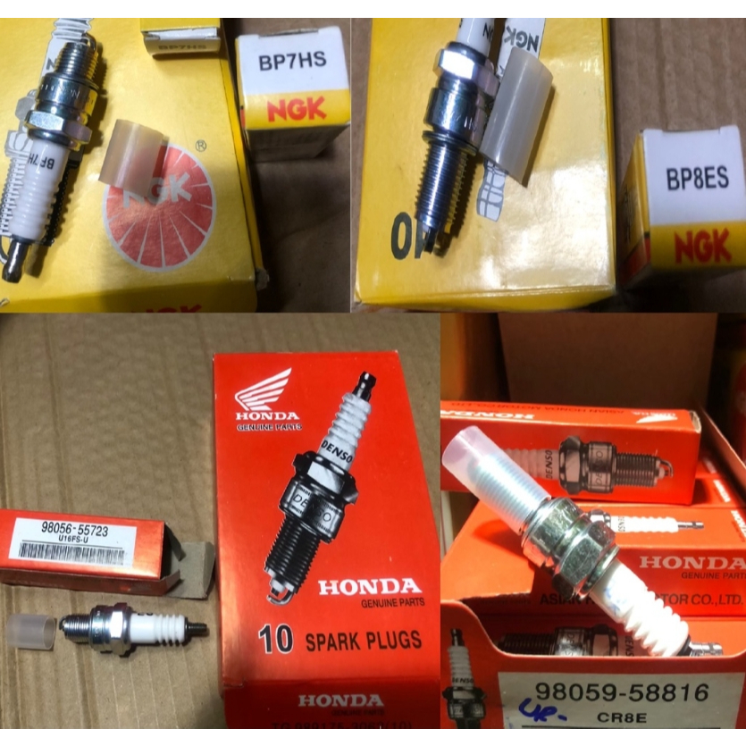 (10หัว/กล่อง)หัวเทียน4จังหวะ 2จังหวะ Honda เล็ก U16FS-U(สั้น) CR8E(ยาว) / NGK ใหญ่ BP8ES (ยาว) BP7HS (สั้น)