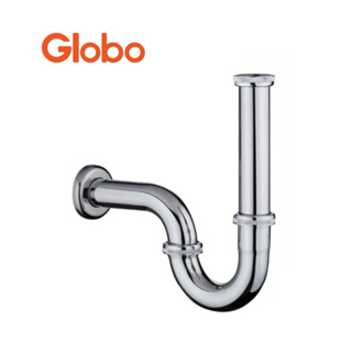 ท่อน้ำทิ้ง ท่อน้ำทิ้งอ่าง ท่อน้ำ อ่างล้างหน้า แบบ P-TRAP GLOBO รุ่น GA-01-123-50 ยาว 26 ซม. สีโครเมี่ยม