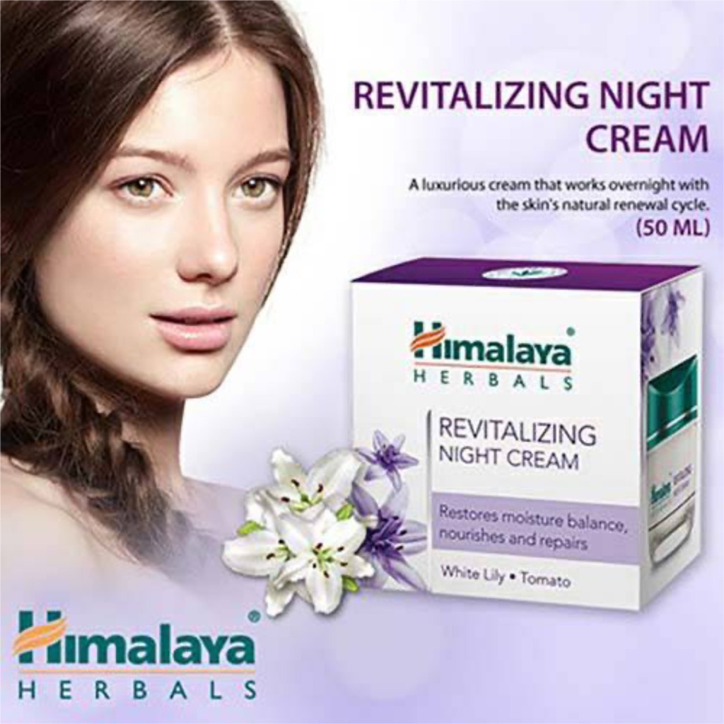 (ซื้อในไลฟ์ 99 บาท)Night Cream หิมาลายาเฮิร์บ รีไวทัลไลซิ่งไนท์ครีม Himalaya Revitalizing Night Cream 50g