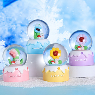 ลูกแก้วหิมะ ขานดเล็ก มีไฟ Crystal Ball พืชและดอกไม้ ตั้งโต๊ะ ลูกแก้ว ตกแต่ง ของขวัญวันเกิด มีหลายรูปแบบ