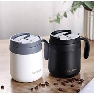 Coffee vacuum mug แก้วน้ำสแตนเลสเก็บอุหภูมิมีหูจับสินค้าคละสี