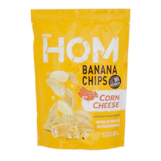 Hom Banana Crispy Corn Cheese Flavor 40g.หอมกล้วยหอมทองกรอบรสชีส 40กรัม อาหาร  ขนมขบเคี้ยว ผลไม้อบแห้ง