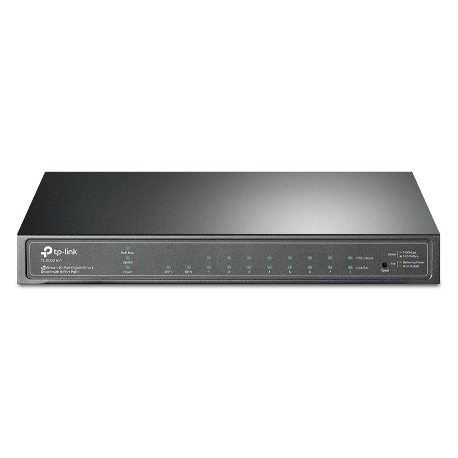 TP-LINK TL-SG2210P JetStream 8-Port Gigabit Smart PoE+ Switch with 2 SFP Slots