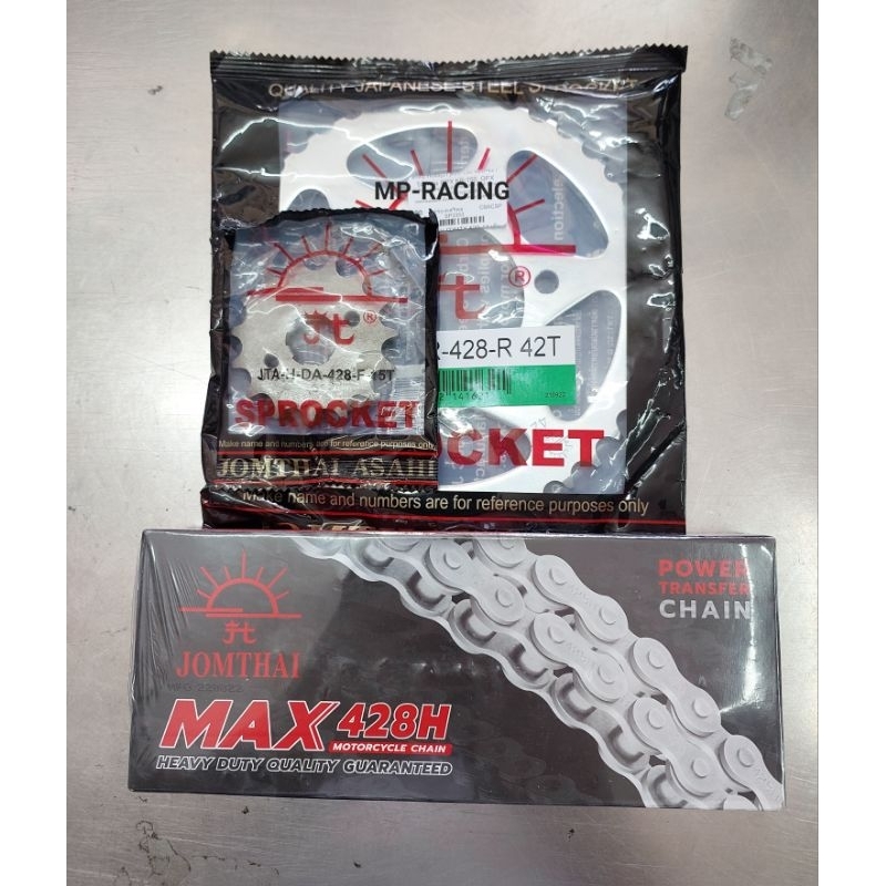 โซ่สเตอร์ GPX CR5 /Gentleman / Razer 428x15-42-132ข้อ สเตอร์พระอาทิตย์+ โซ่(RK/DID/Jomthai พระอาทิตย์)