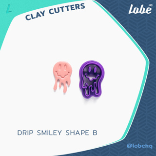 Drip Smiley Shape B Clay Cutter/ Size 32/ Clay Earring Cutter/ Plastic Polymer Cutter /แม่พิมพ์กดดินรูปทรงสมายลี่ B