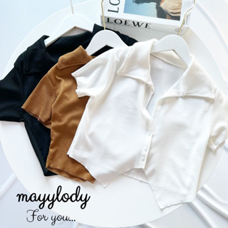 🤎mayylody🤎 เสื้อครอปแขนสั้น ปลายชายแหลม สไตล์ y2k สวยเกินต้านมาก🔥🔥🔥 เสื้อy2k เสื้อสายฝอ เสื้อเซ็กซี่