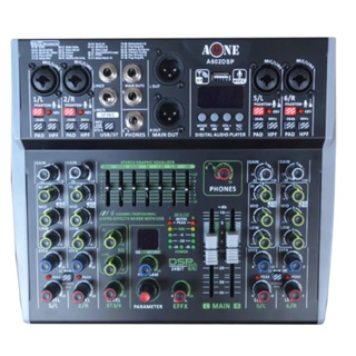 A-ONE มิกเซอร์ MIXER 6CH ปรับแต่งเสียง ผสมสัญญาณเสียง 6ช่อง มีบลูทูธ Bluetooth USB EQ EFF 99dsp 24Bit รุ่น A602DSP