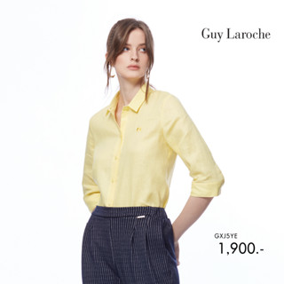 Guy Laroche เสื้อผู้หญิง เสื้อเชิ้ตผู้﻿หญิง Light Linen Shirt : Color royal yellow (GXJ5YE)