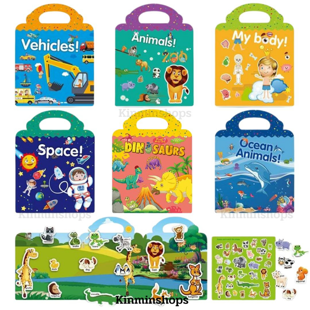 พร้อมส่ง สมุดสติ๊กเกอร์ติดซ้ำ Sticker สติ๊กเกอร์กันน้ำ ของเล่นเด็กเสริมพัฒนาการ ของเล่นเด็ก