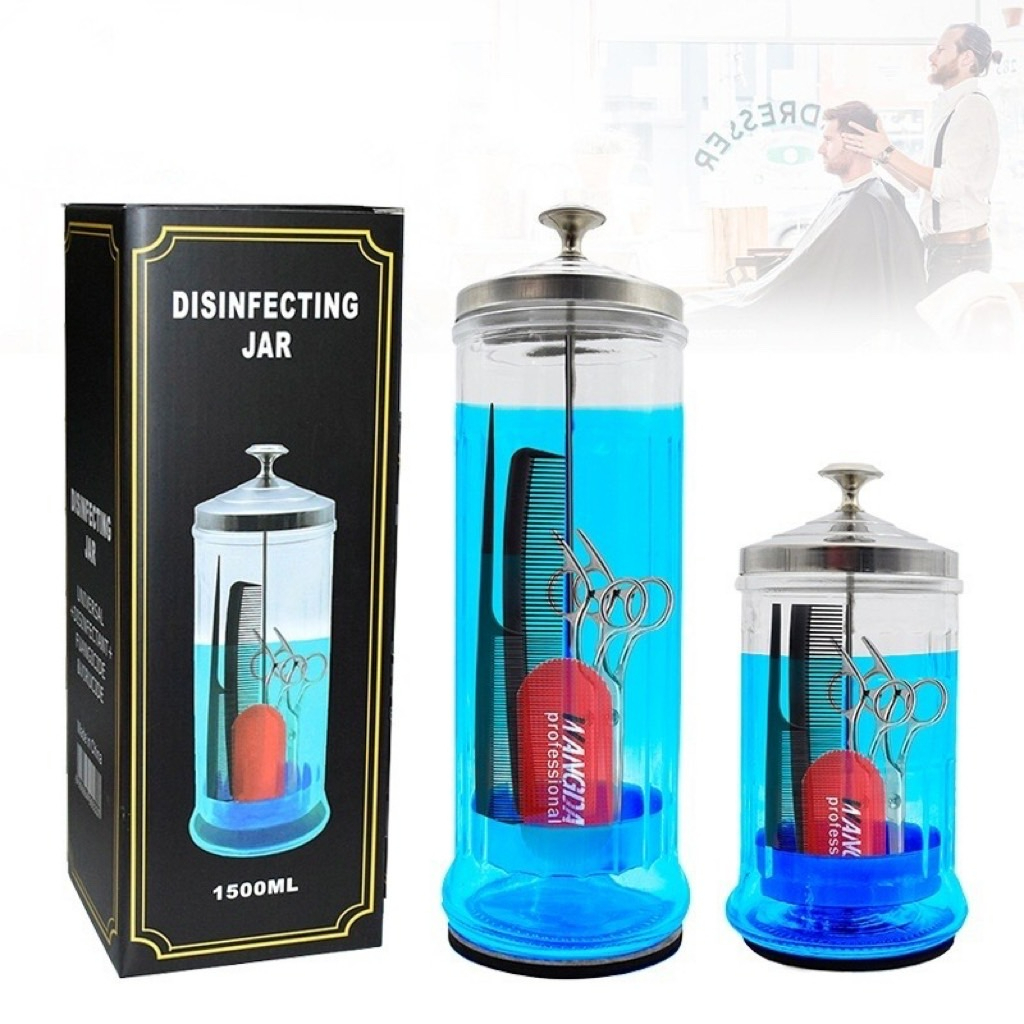 (พร้อมส่ง) ขวดแก้วฆ่าเชื้อ กรรไกรหวีฆ่าเชื้อ ฝาสแตนเลส เครื่องมือช่วยล้างอุปกรณ์ ใช้งานง่าย