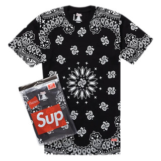 Supreme x Hanes® Bandana Black Tees( Pack)