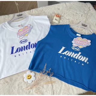 พร้อมส่ง!!! เสื้อครอป  London 🧩 (New closet’s)