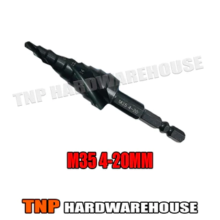 ดอกเจดีย์ ดอกสว่านเหล็กทรงกรวย ก้านHEX STEP DRILL TNP เจาะขยาย คว้านรู ดอกใหญ่ ขนาด 4-16/4-20/4-25/4-35