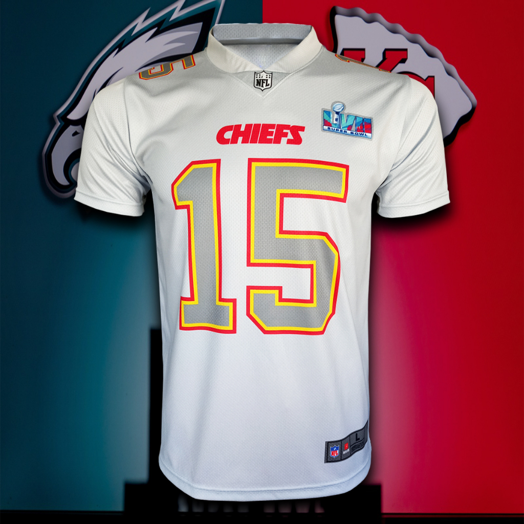 เสื้อยืด อเมริกันฟุตบอล NFL ทีม แคนซัส ซิตี้ ชิฟส์ / Super Bowl Jersey รุ่น Patrick Mahomes เบอร์ 15 #AF0014 ไซส์ S-5XL