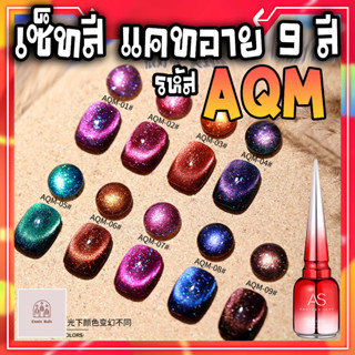 สีเจลทาเล็บ AS (Another Sexy) สีเจลแคทอาย รหัส AQM 9 สี (แถมชาร์จสีฟรี!)