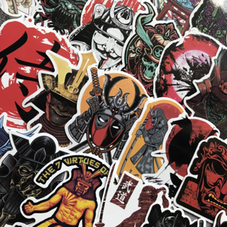 ✨พร้อมส่ง✨JAPAN ญี่ปุ่นบูชิโด 武士道 sticker สติกเกอร์กันน้ำรูปแบบที่แตกต่างกัน 65ชิ้น