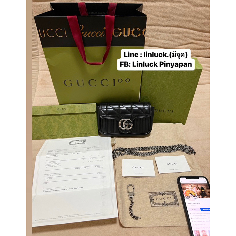 💫 Gucci marmont supermini y.22💫 แท้ 💯 มือสอง