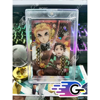 การ์ดการ์ตูน Demon Slayer wafer card Kimetsu no Yaiba Holo Rengoku Tanjiro (แถม Topload+teambag)