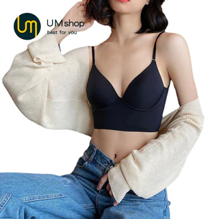 UMshop ชุดชั้นใน บราดันทรง คอวีลึก ไร้สาย เปลือยหลัง เซ็กซี่ สําหรับผู้หญิง