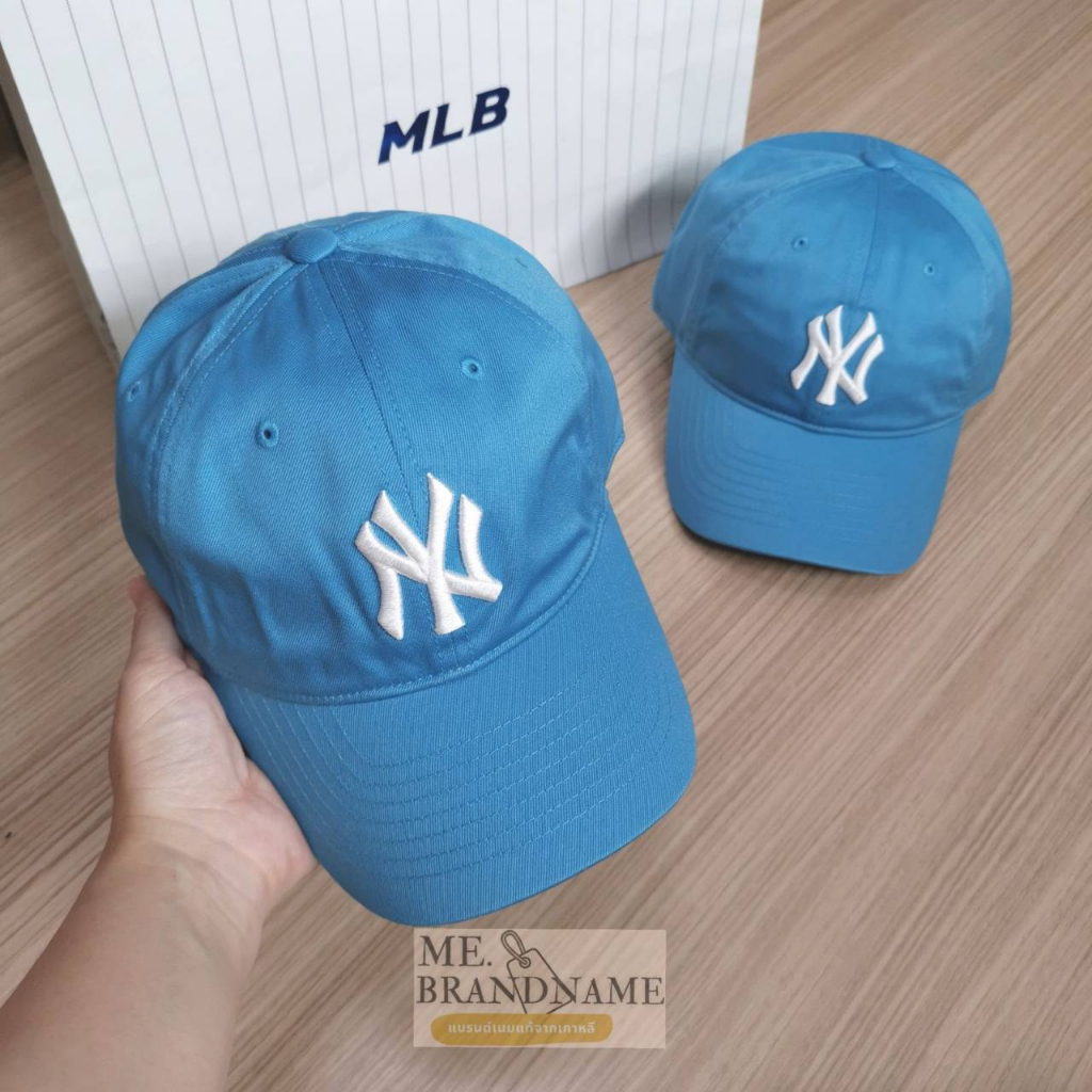 ของแท้ 💯% MLB N-Cover Slider Cap หมวกสีฟ้า logo NY 💙💙
