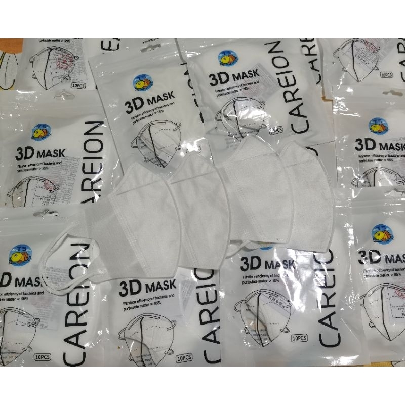 แมสหน้าเรียว 3D ทรงญี่ปุ่น MASK CAREION    ( 1 ซองมี 10 ชิ้น ) หน้ากากอนามัย 3​D​ Mask