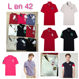 เสื้อโปโลผู้ชาย Giordano size L อก 42 เสื้อโปโลผู้ชายสีแดง เสื้อคอปก โปโลชาย