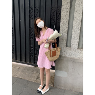 cpjgirlxx | Chiffon Sheer Pie Dress - [23SS] เดรสสั้น ลายดอกเกาหลี