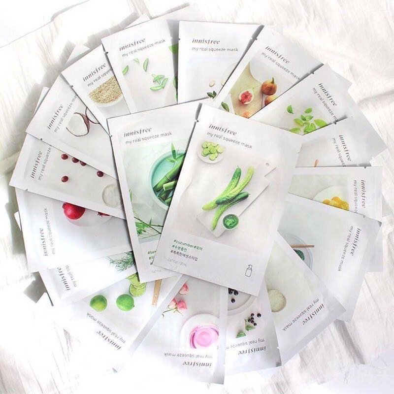 365mallshop PP03(ร้านไทย) มาส์กหน้า อินนิสฟรี 18สูตร Innisfree My Real Squeeze Mask 20ml