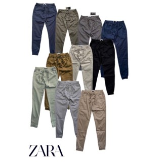 Zara กางเกงขายาว เอวยืดขาจั้ม ซาร่า