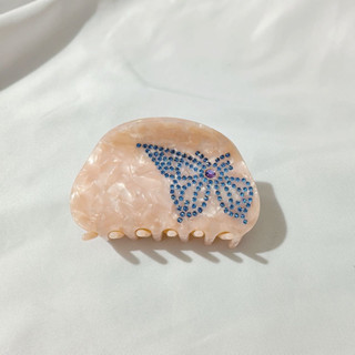 พร้อมส่งในไทย 🥣✨🦋 กิ๊บหนีบผม สไตล์ emijay ลายหินอ่อน ประดับเพชรลายผีเสื้อ