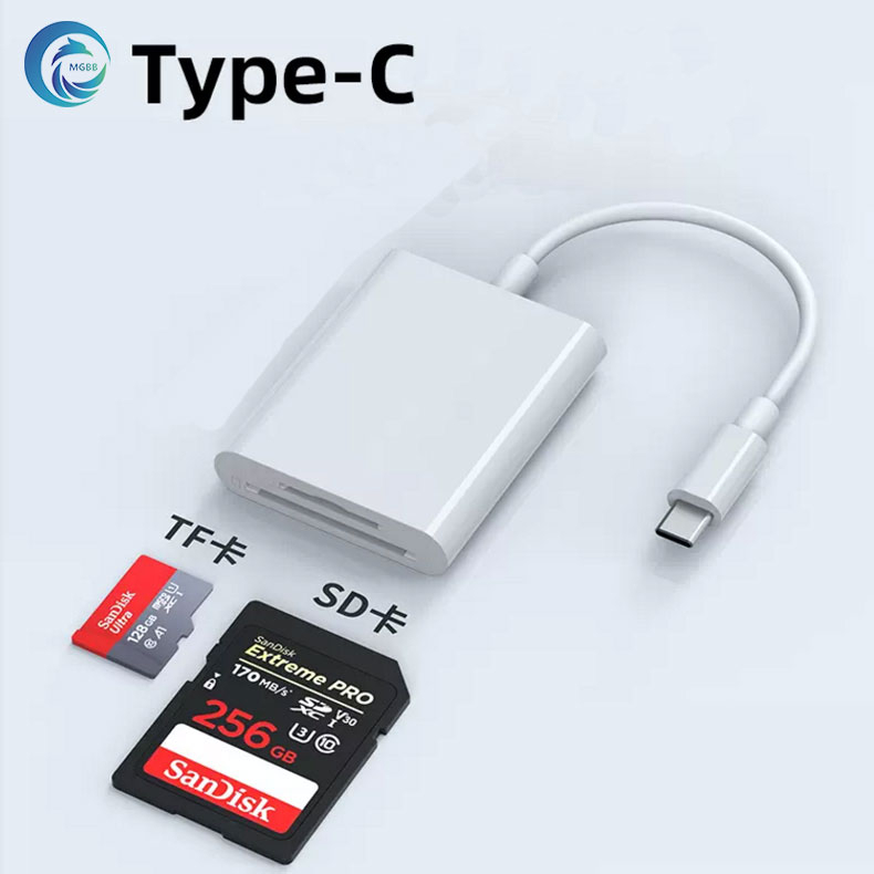 MGBB Type-c to TF+SD ตัวอ่าน  OTG sd card reader เครื่องอ่านการ์ดพอร์ตเดียว การ์ด SD กล้องเครื่องอ่า