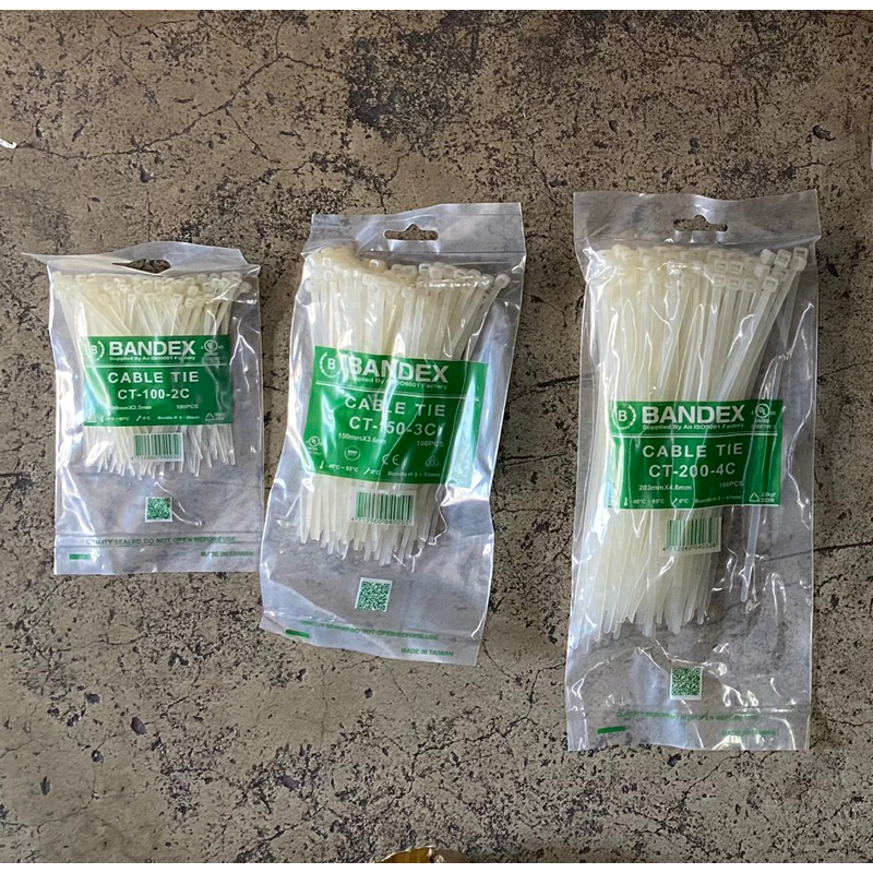 เข็มขัดรัดสายไฟ cable tie 10” 12” 15” ขาว,ดำ Bandex ของแท้100% มือ1พร้อมส่ง