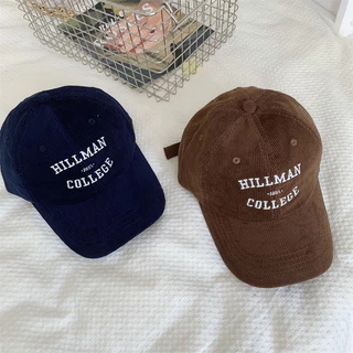 หมวกแก๊ปผ้าลูกฟูก ปัก Hillman College มี 7 สี
