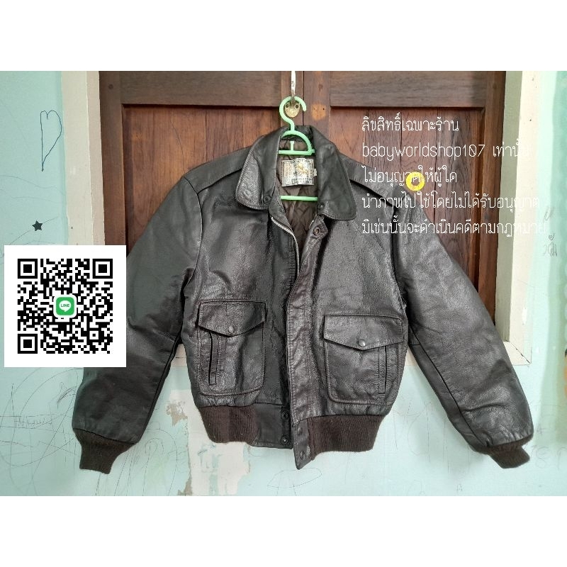 ส่งฟรี เสื้อหนังวินเทจยุค 70's Gino Leathers (Black) bomberJacket 🇺🇸Made in USA 🇺🇸งานหนังแท้ 100%