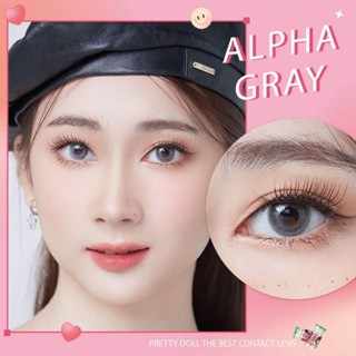คอนแทคเลนส์ รุ่น Alpha ยี่ห้อ Pretty doll มีสี เทา ตาล มีค่าสายตา