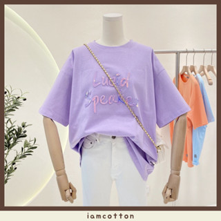 [พร้อมส่ง] เสื้อยืด oversize เสื้อผ้าเกาหลี เสื้อยืดแฟชั่นสีพาสเทล เสื้อยืดผู้หญิงแขนสั้น