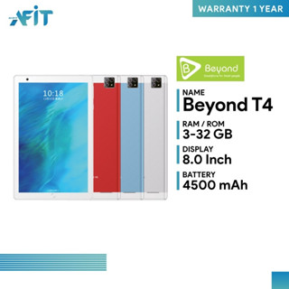 แท็บเล็ต Beyond T4 (3+32GB) แท็บเล็ตจอ 8 นิ้ว เล่นได้สองหน้าจอพร้อมกัน แบตเตอรี่ 4,500 mAh  // ประกันศูนย์ไทย 1 ปี