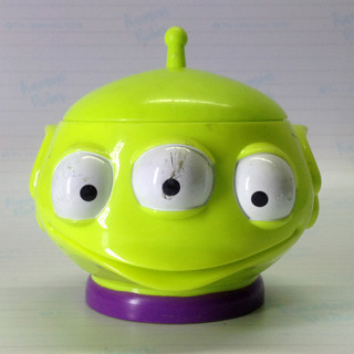 Disney : Little Green Men - Toy Story Alien Head Cup Disney on Ice Souvenir Plastic Mug - งานแท้ มือ2 สภาพมอมแมม