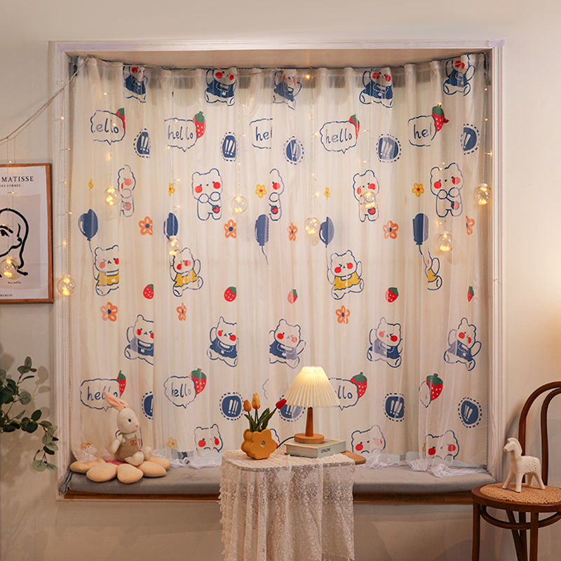 พร้อมส่ง ผ้าม่านหน้าต่าง ประตู 2 ชั้น ทึบแสง โปร่งแสง ผ้าม่านตีนตุ๊กแกติด ราคาถูก