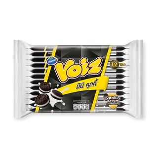 [3 แพ็ค] Voiz Mini Cookies Vanilla Cream วอยซ์ มินิคุกกี้ครีมวานิลลา 28 กรัม 12 ซอง รวม 3 แพ็ค