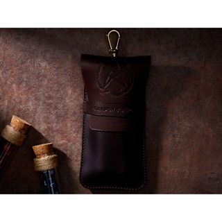 Evening Star RPG Double Potion Bag | Large Dice Bag | Brown Leather Bag With Dice Potion Flask Set | Dice | RPG |