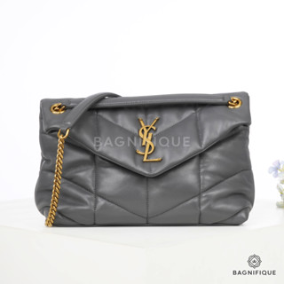 YSL LOU LOU SMALL GREY CALF GHW